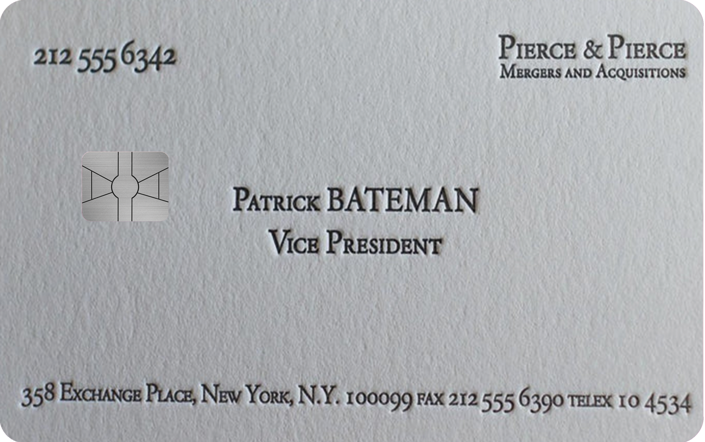 Patrick Bateman Business Card